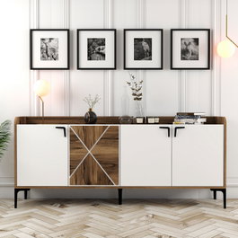 Hanah Home Venedik Consola Nogal y Blanco